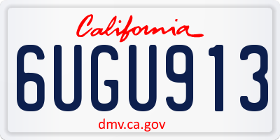 CA license plate 6UGU913