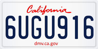 CA license plate 6UGU916