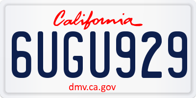 CA license plate 6UGU929
