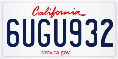 CA license plate 6UGU932