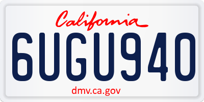 CA license plate 6UGU940