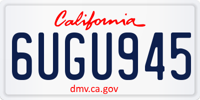CA license plate 6UGU945