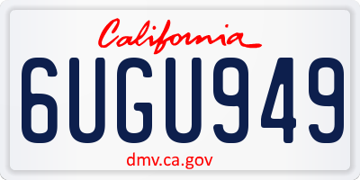 CA license plate 6UGU949