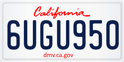 CA license plate 6UGU950