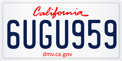 CA license plate 6UGU959
