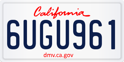 CA license plate 6UGU961
