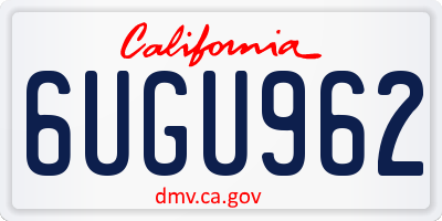CA license plate 6UGU962