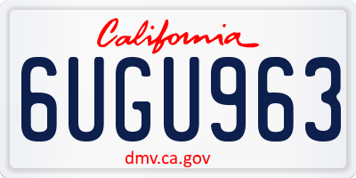CA license plate 6UGU963