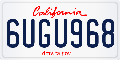 CA license plate 6UGU968