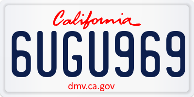 CA license plate 6UGU969