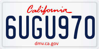 CA license plate 6UGU970