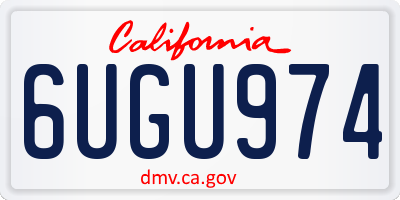 CA license plate 6UGU974