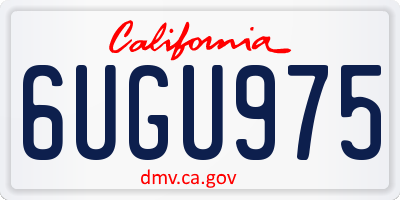 CA license plate 6UGU975