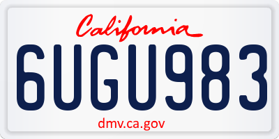 CA license plate 6UGU983