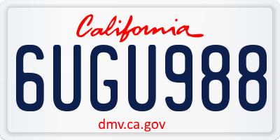 CA license plate 6UGU988