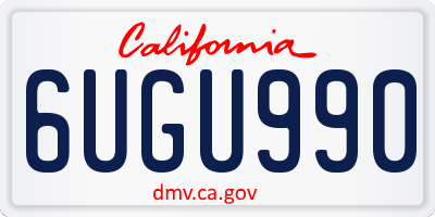 CA license plate 6UGU990