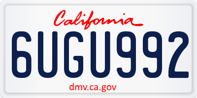 CA license plate 6UGU992