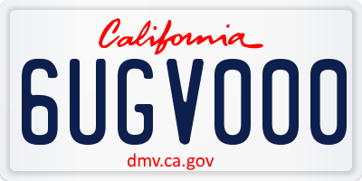 CA license plate 6UGV000