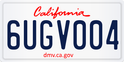 CA license plate 6UGV004