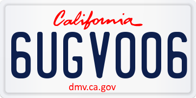 CA license plate 6UGV006