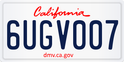 CA license plate 6UGV007