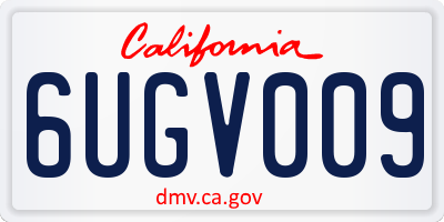 CA license plate 6UGV009