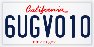 CA license plate 6UGV010