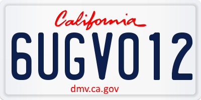 CA license plate 6UGV012