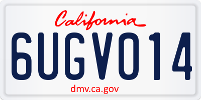 CA license plate 6UGV014