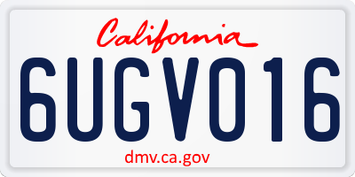 CA license plate 6UGV016