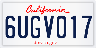 CA license plate 6UGV017