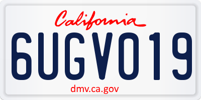CA license plate 6UGV019