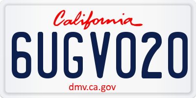CA license plate 6UGV020