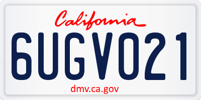 CA license plate 6UGV021