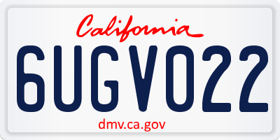 CA license plate 6UGV022