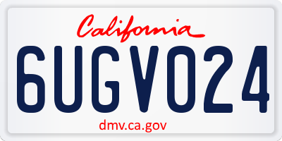 CA license plate 6UGV024