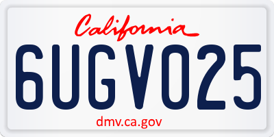 CA license plate 6UGV025