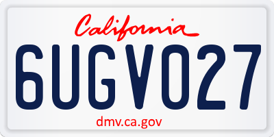 CA license plate 6UGV027