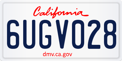 CA license plate 6UGV028