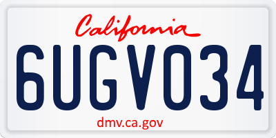 CA license plate 6UGV034