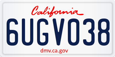 CA license plate 6UGV038