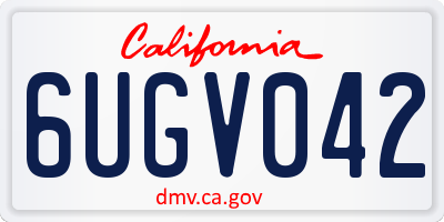 CA license plate 6UGV042