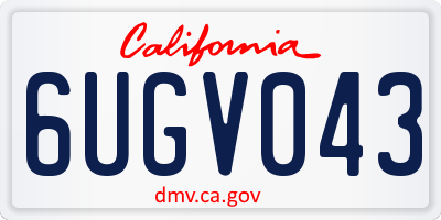 CA license plate 6UGV043