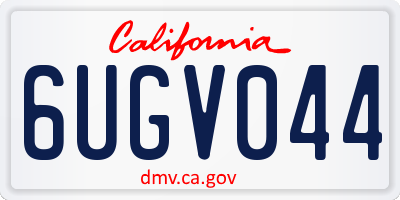 CA license plate 6UGV044