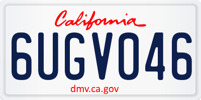 CA license plate 6UGV046