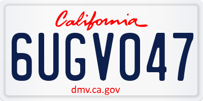 CA license plate 6UGV047