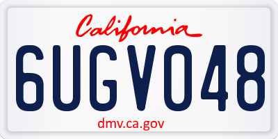 CA license plate 6UGV048