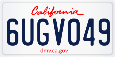 CA license plate 6UGV049