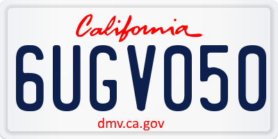 CA license plate 6UGV050