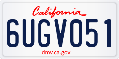 CA license plate 6UGV051